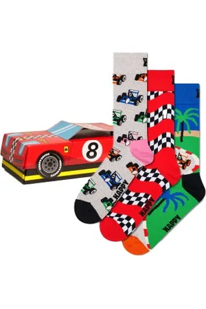 Happy Socks Sokken 3P Top Racer Gift Set Versch. kleure katoen Maat 41/46