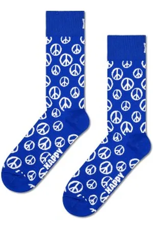 Happy Socks Sokken Peace Sock Blauw katoen Maat 36/40