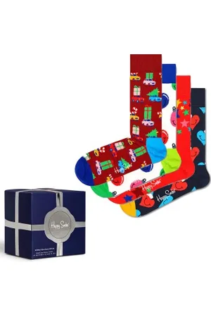 Happy Socks Sokken 4P Holiday Vibes Gift Box Versch. kleure katoen Maat 36/40