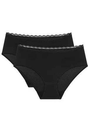 Triumph 2P Feel Of Cotton Midi Zwart katoen 36 Dames