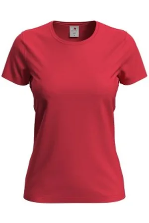 Stedman Comfort-T Crew Neck T-shirt Rood katoen Small Dames