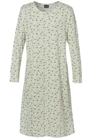 Trofé Trofe Bamboo Long Sleeve Dress Groengebloemd Medium Dames