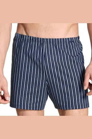 Calida Herenslips 2P Prints Benefit Boxers Marineblauw gestreept katoen Large Heren
