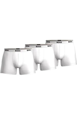HUGO BOSS Herenslips 3P Cotton Stretch Boxer Brief Long Wit katoen Medium Heren