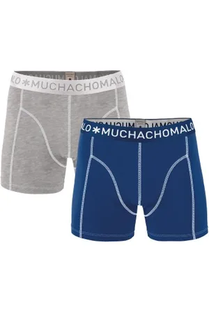 Muchachomalo Herenslips 2P Solid Boxer UPP1 Blauw/Grijs katoen Small Heren