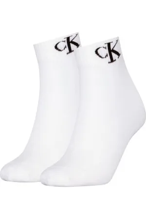 Calvin Klein Calvin Klein Sokken 2P Women Monogram Quarter Socks Wit Maat 35/38 Dames