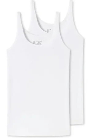 Schiesser 2P 95-5 Organic Tank Top Wit katoen 36 Dames