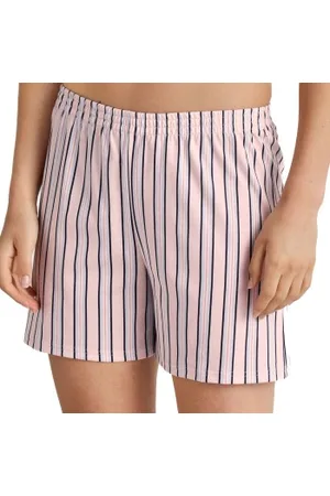 Calida Favourites Sleep Shorts Roze gestreept katoen Large Dames