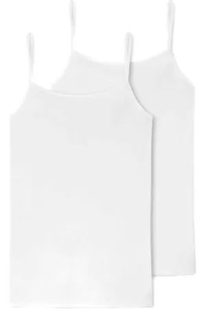 Schiesser 2P 95-5 Organic Cotton Spaghetti Top Wit ecologisch katoen 36 Dames