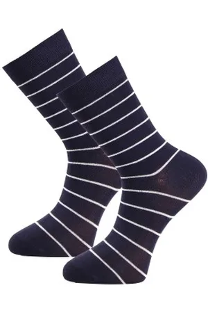 Trofé Trofe Bamboo Small Stripe Socks Sokken 2P Marine Maat 35/38 Dames