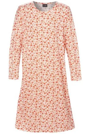 Trofé Trofe Bamboo Long Sleeve Dress Oranje patroon Small Dames