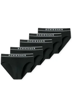 Schiesser Herenslips 5P 95-5 Organic Cotton Rio Briefs Zwart katoen Small Heren