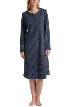 Calida Midnight Dreams Nightdress Marineblauw patroon katoen X-Large Dames