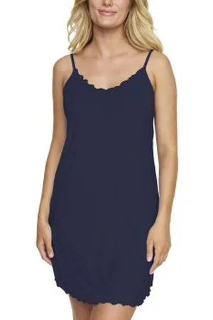 Damella Bamboo Nightdress Without Sleeves Marine Bamboe Small Dames