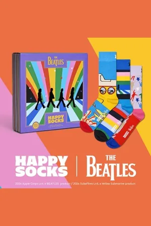 Happy Socks Sokken 3P The Beatles Encore Edition Gift Box Versch. kleure katoen Maat 36/40