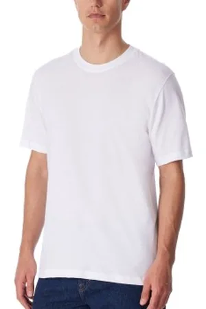 Schiesser 2P Essentials American T-shirts Round Neck Wit katoen Small Heren
