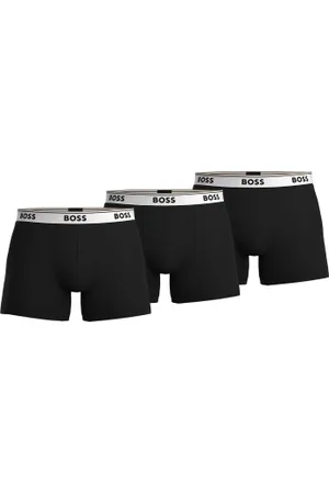 HUGO BOSS Herenslips 3P Cotton Stretch Boxer Brief Long Zwart/Wit katoen Medium Heren