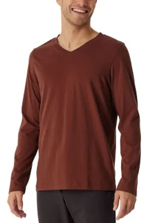 Schiesser Mix Plus Relax Long Sleeve Sweatshirt Wijnrood katoen 50 Heren