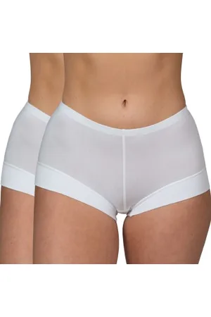 Trofé Trofe Bamboo Solids Boxer Brief 2P Wit Bamboe Small Dames