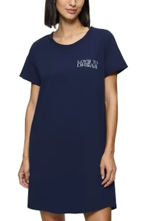Triumph Nightdress Short Sleeve Marine katoen 36 Dames