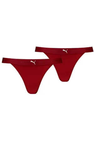 PUMA 2P Tanga String Donkerrood polyamide X-Small Dames