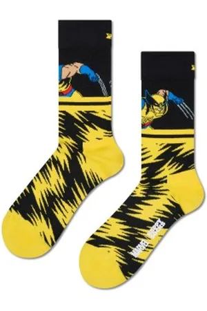 Happy Socks Sokken Marvel X-Men Wolverine Sock Zwart katoen Maat 36/40