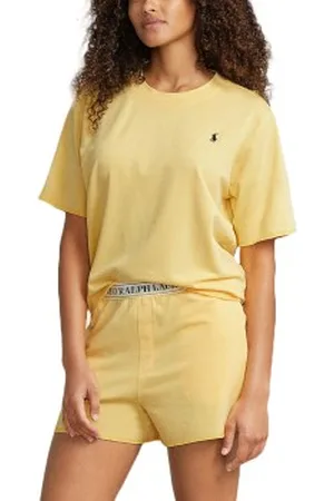 Ralph Lauren Short Sleeve Shirt And Short Set Geel Medium Dames