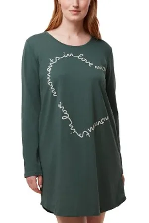 Triumph Long Sleeve Nightdress NDK 03 Donkergroen 36 Dames