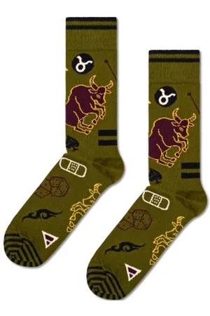 Happy Socks Sokken Zodiac Signs Taurus Sock Groen patroon Maat 36/40