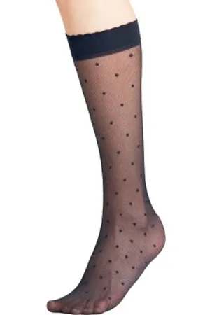 Falke Falke Sokken Women Seasonal Dot Knee High 15 Den Marine polyamide Maat 35/38 Dames