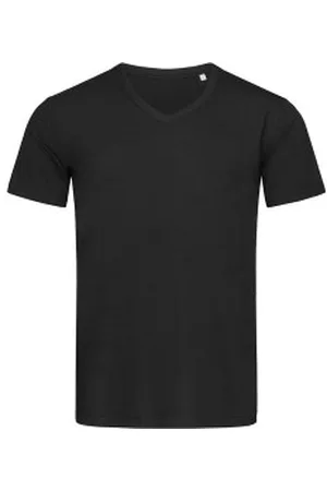 Stedman Ben V-neck For Men Zwart rondgewoven katoen Small Heren