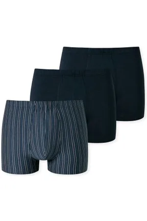 Schiesser Herenslips 3P 95-5 Essential Shorts Blauw patroon katoen Large Heren