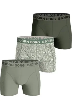 Björn Borg Herenslips 3P Cotton Stretch Boxer 1721 Groen patroon katoen Large Heren