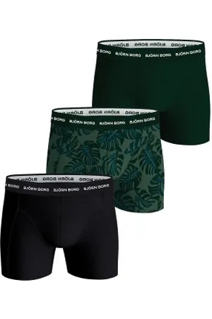 Björn Borg Herenslips 6P Essential Shorts Zwart/Groen katoen Large Heren