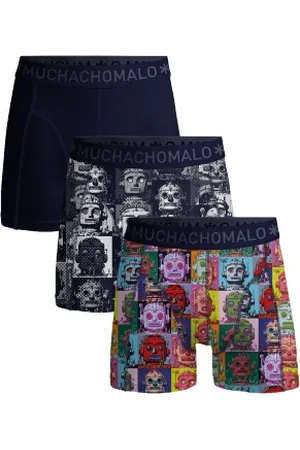 Muchachomalo Herenslips 3P Cotton Stretch Robotheads Boxer Zwart patroon katoen Small Heren