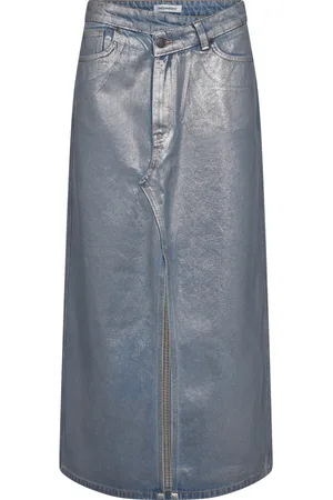 Co`Couture Cc foil asym slit skirt