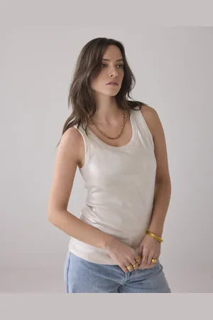 Summum Woman Lisbon-5138 122 rib tanktop cotton rib (3s4873) ivory