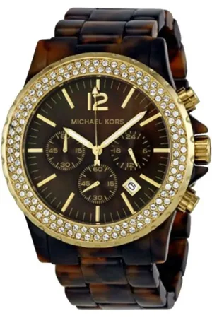 Michael Kors Bicolor resin horloge voor dames met analoge wijzerplaat