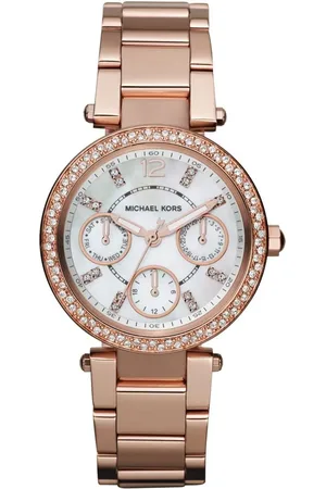 Michael Kors Rose stalen horloge met wit wijzerplaat