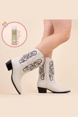 DWRS Laarsjes 261280 brady offwhite dames maat: leer