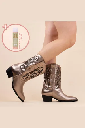 DWRS Laarsjes 261280 brady metallic smoke dames maat: leer