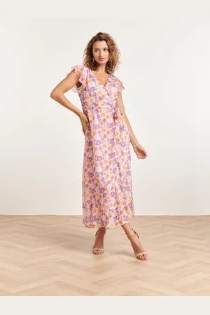 Smashed Lemon 24329 maxi wrap jurk met bloemenprint |