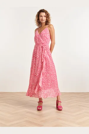 Smashed Lemon 24300 maxi zomerjurk met animal print |