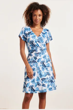 Smashed Lemon 24310 stretch zomerjurkje verfrissend bladerenpatroon