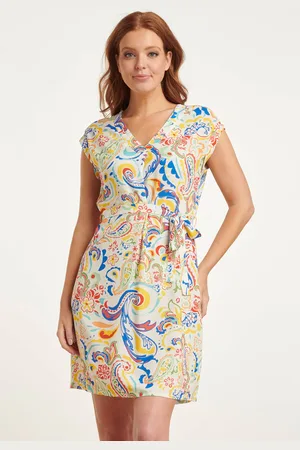 Smashed Lemon 24454 zomerjurk met rijke ornamentele printv-hals |