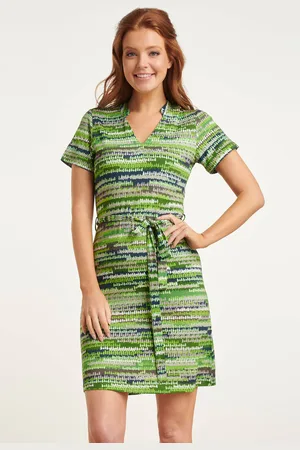 Smashed Lemon 24431 zacht stretch abstract print zomerjurk tinten |