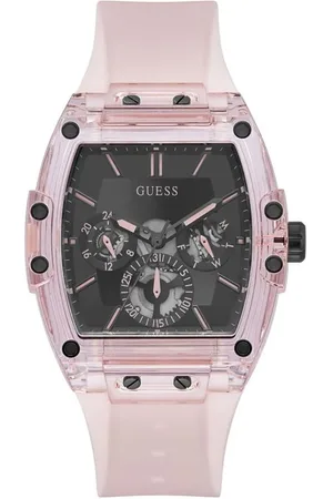 Guess Multicolor silicone watch voor dames in roze