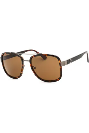 Guess Bruine metalen zonnebril voor mannen
