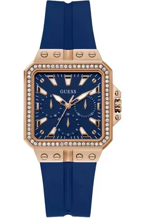 Guess Paarse siliconen horloge voor dames 34mm