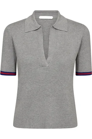 Co`Couture Balincc polo hole knit tee light grey